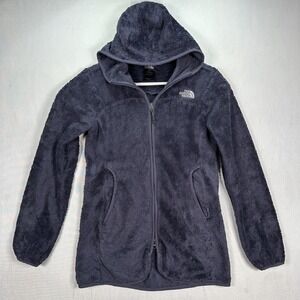 The North‎ Face Osito Parka Plush Fleece Jacket Womens Small Purple Hooded Zip